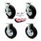 Service Caster 8 Inch Black Pneumatic Wheel Caster Swivel with Brake Swivel Lock 2 Rigid, 2PK SCC-100S280-PNB-TLB-BSL-2-R-2 - alternate 1